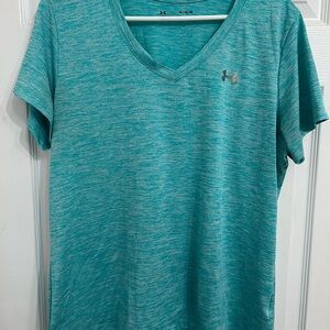 Under Armour Women's Aqua Heather V-Neck Tee